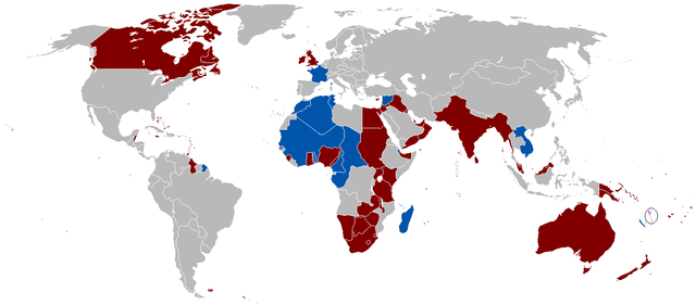The extent of the British and French empires at their peak in 1920.