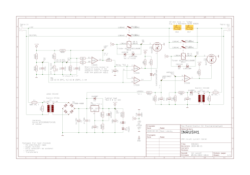 25 A inrush current limiter draft schematic.