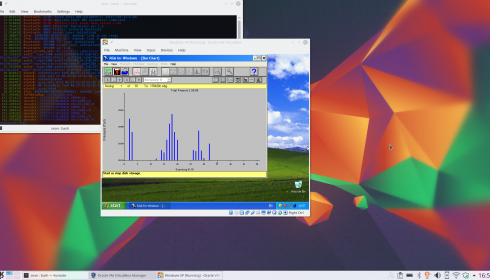 The Spectra RGA For Windows software running on a virtual Windows XP machine.